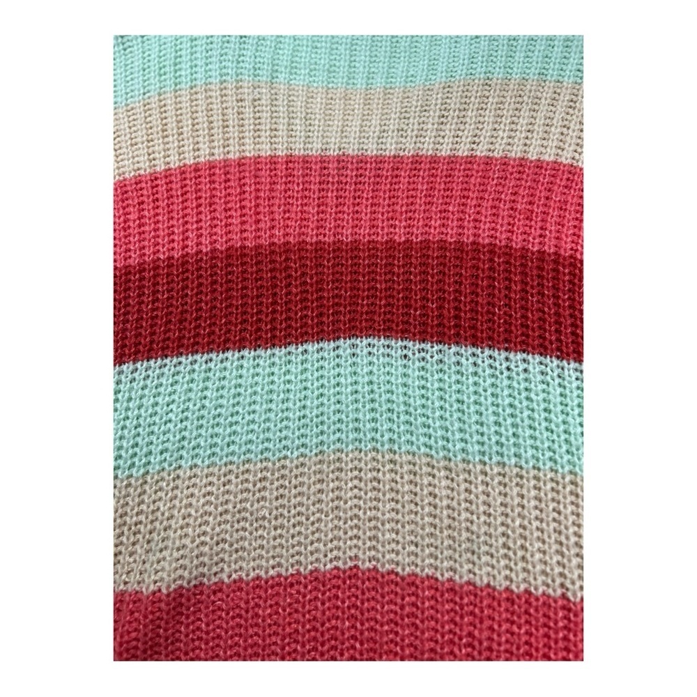 Torrid Striped V-Neck Chunky Knit Sweater 3X Pastel Colorblock Cozy NWT - Picture 11 of 12